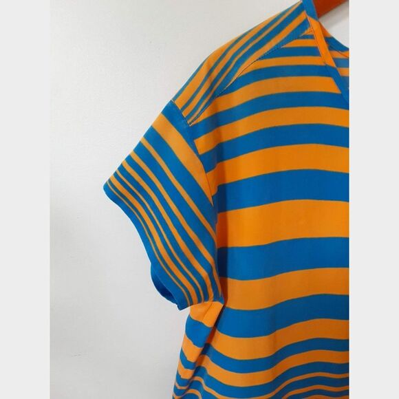 Gap Designed and Crafted Striped Blue & Orange Shirted Dress Size M - Picture 4 of 8